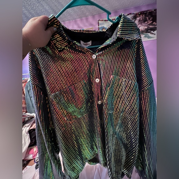 Sequin Fringe Button Up - Picture 5 of 9